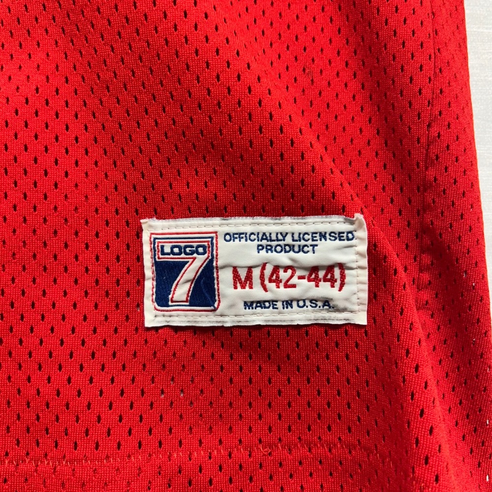 Vintage KC Chiefs Logo 7 Football Jersey Red Mesh Mens Medium Made in USA - Picture 3 of 8